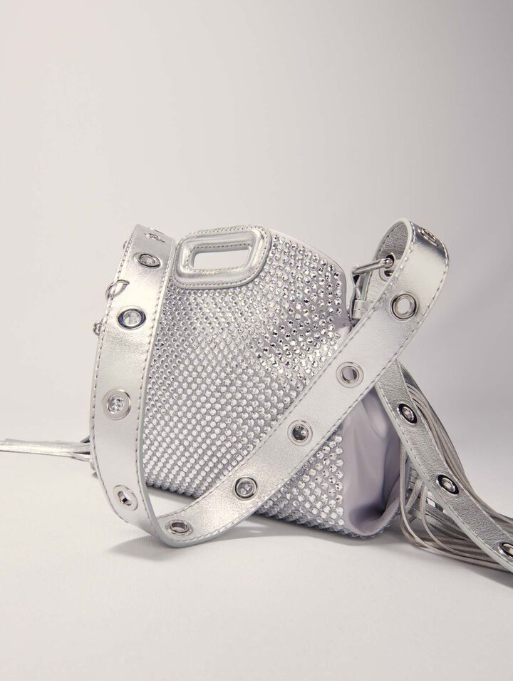Tasche Miss M Mini Metall, Strass