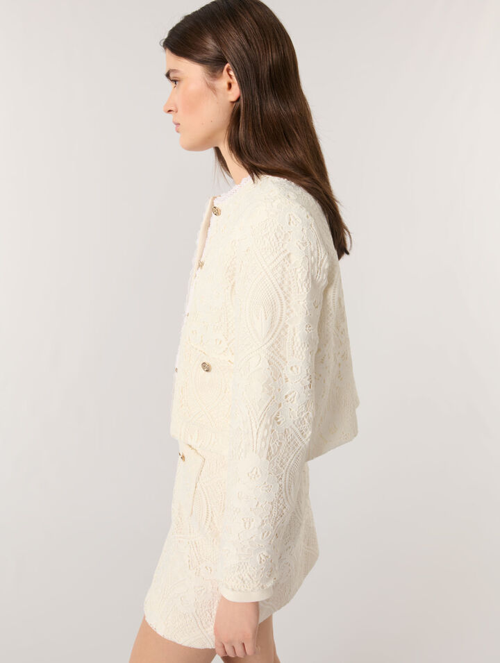 Kurze Guipure-Jacke