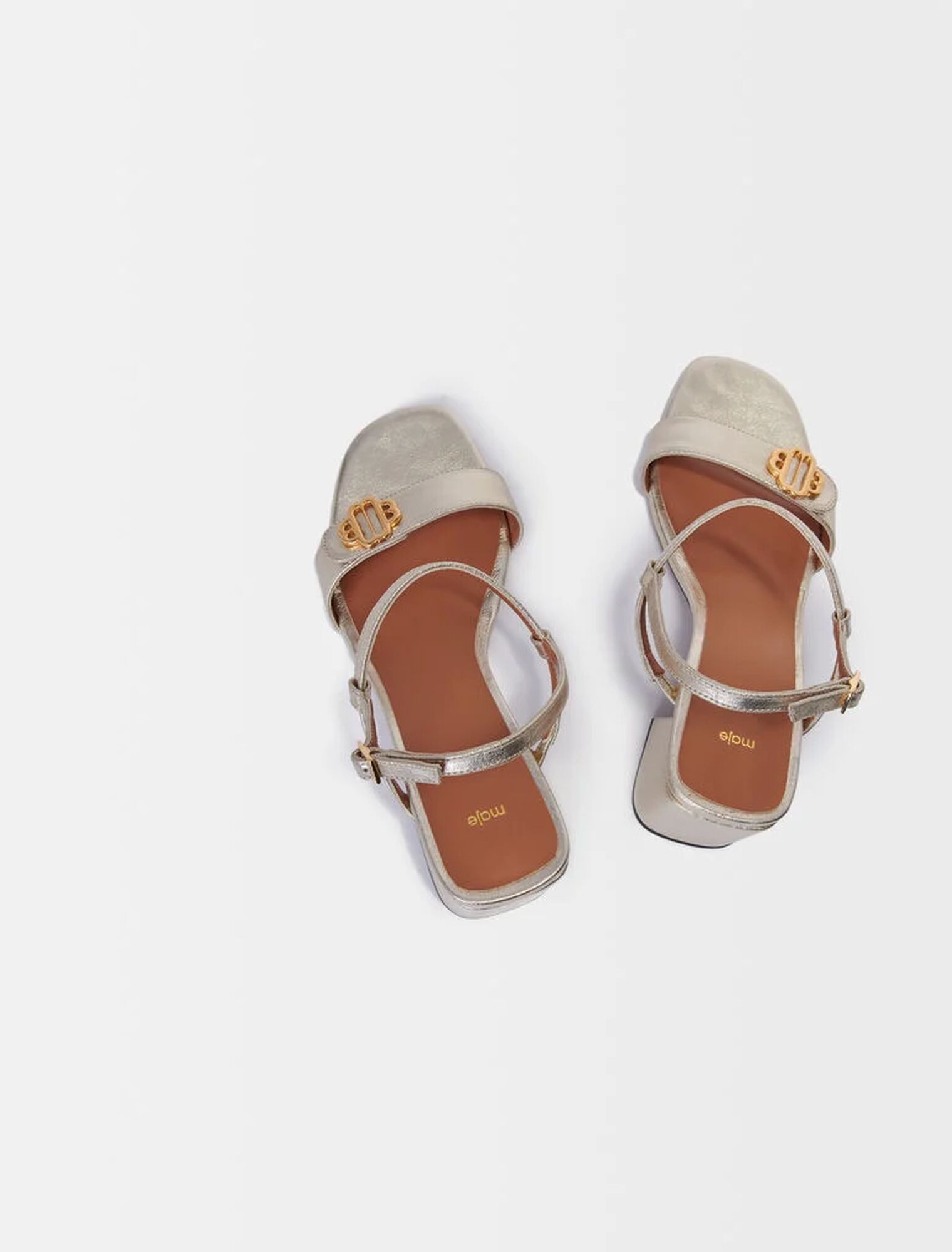 Sandalen aus metallisiertem Leder